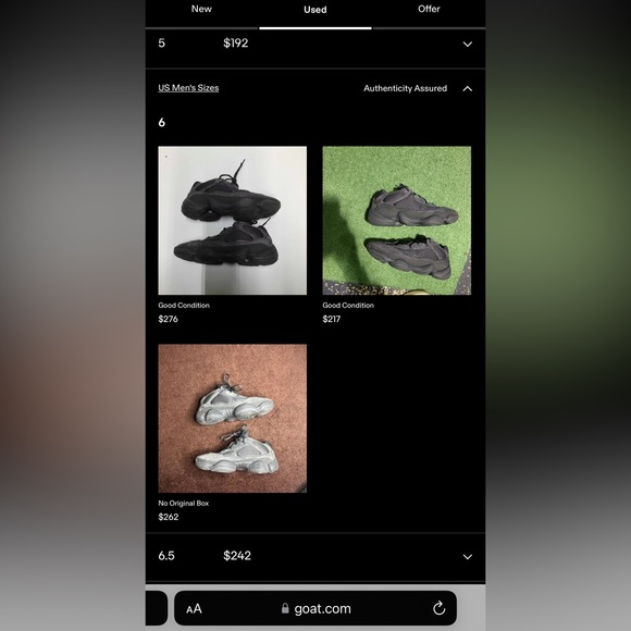 YEEZY 500 Black - US 6 Mens - Picture 9 of 9